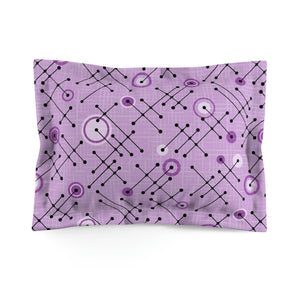 Retro 50s Eames Inspired Lines MCM Purple Pillow Sham | lovevisionkarma.com