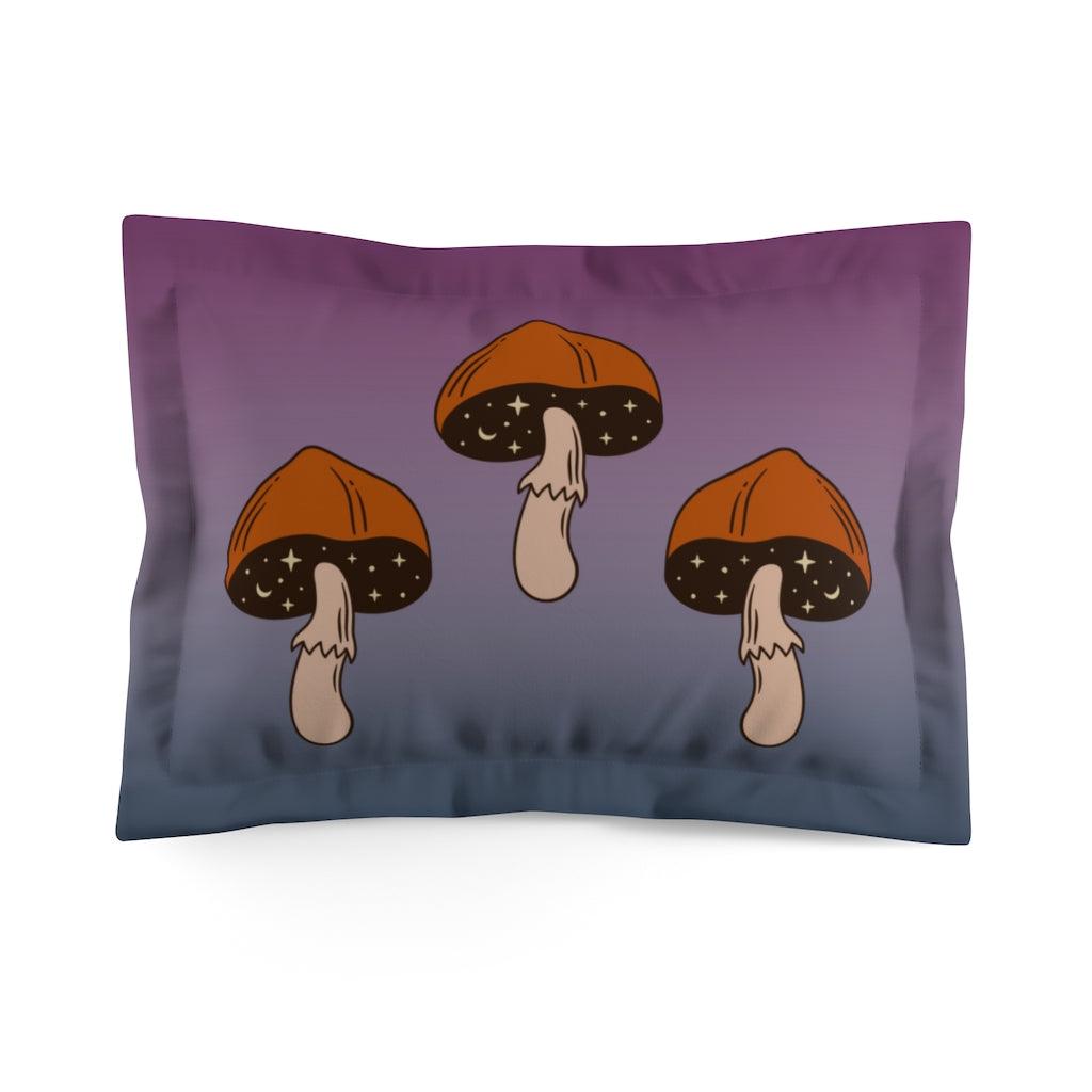 Boho Mushroomcore Celestial Mushroom Pillow Sham | lovevisionkarma.com