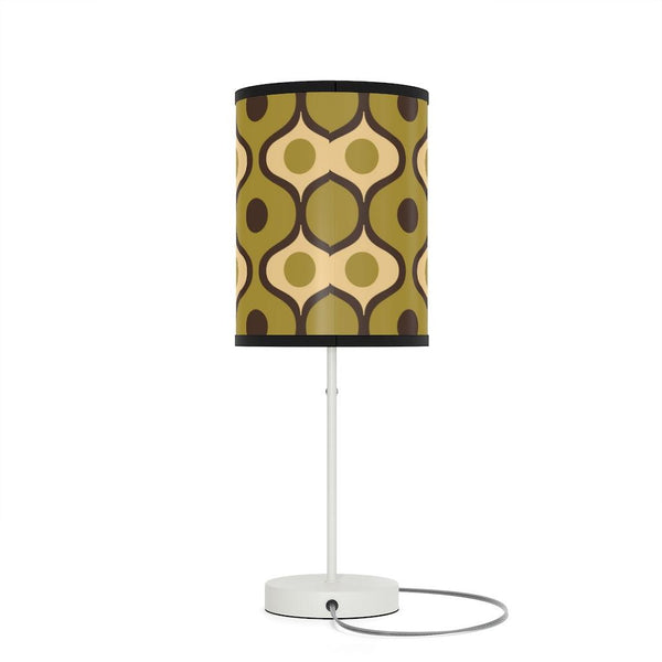 Retro Geometric Bulbs Olive Green MCM Tabletop Lamp | lovevisionkarma.com