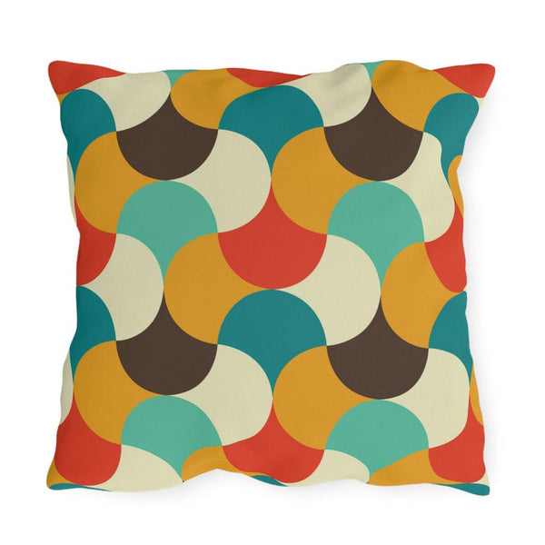 Mid Century Modern Abstract Weave Colorful Outdoor Pillow | lovevisionkarma.com