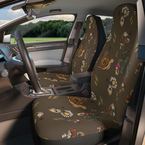 Boho Snail & Mushrooms Witchcore Car Seat Covers | lovevisionkarma.com