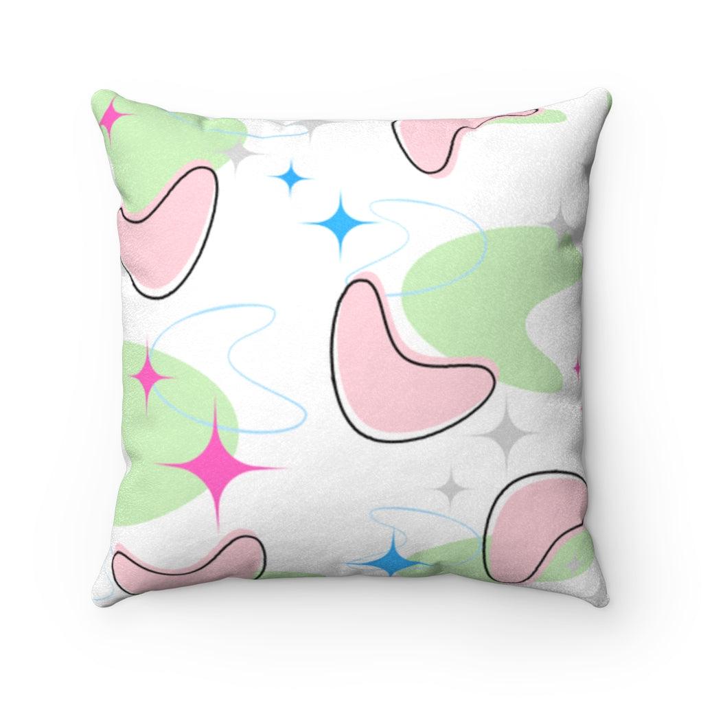 Retro MCM Atomic Starbursts and Boomerangs Multicolor Pillow | lovevisionkarma.com