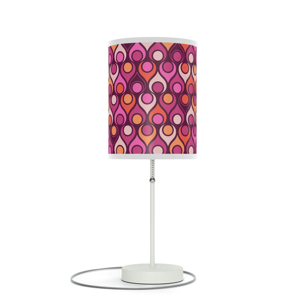 Groovy MCM Funky Geometric Purple, Magenta & Orange Tabletop Lamp | lovevisionkarma.com