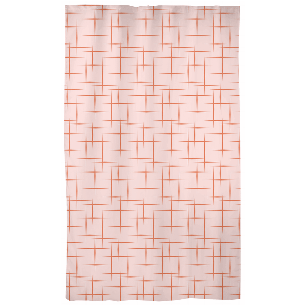 Retro 50s Mid Century Mod Lines Light Pink Curtain Panel | lovevisionkarma.com