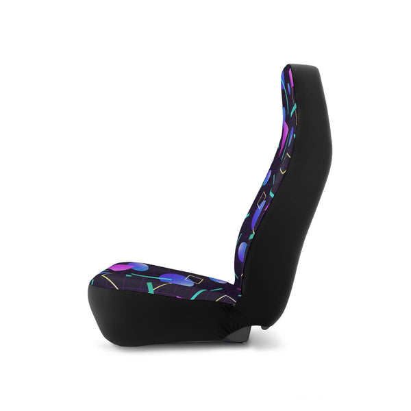 Retro 80's and 90's Aesthetic Vaporwave Throwback Blue & Purple Car Seat Covers | lovevisionkarma.com