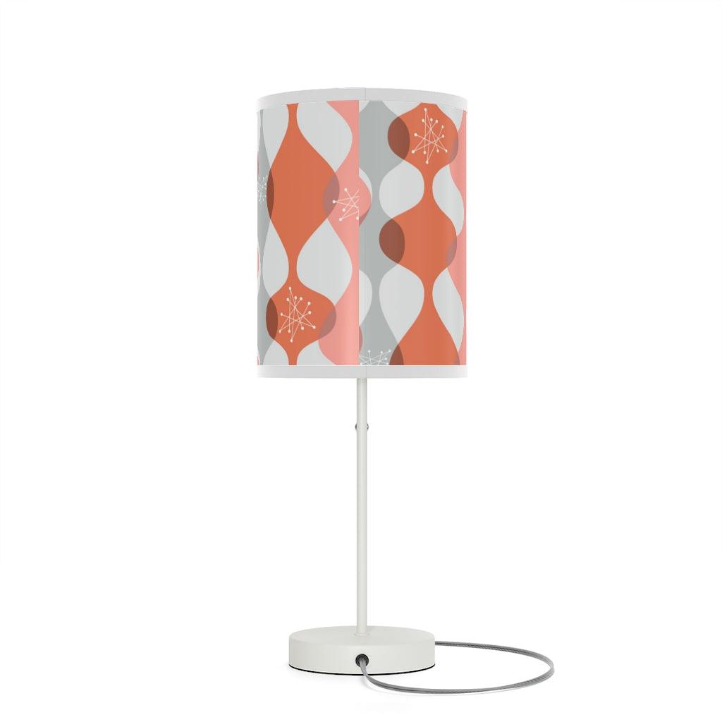 Mid Century Modern Pink Burst and Waves Tabletop Lamp | lovevisionkarma.com