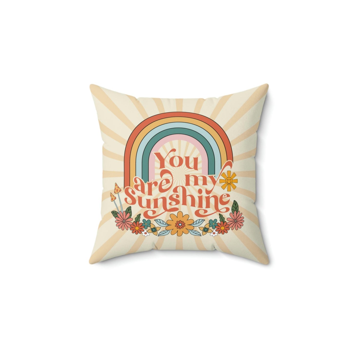 Groovy 60s "You Are My Sunshine" Colorful MCM Throw Pillow | lovevisionkarma.com