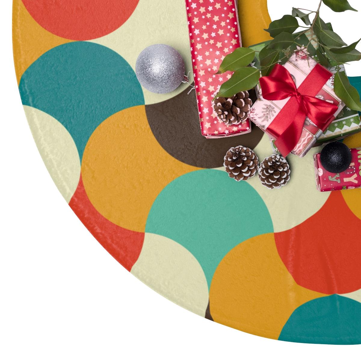 Retro Multicolor Mid Century Christmas Tree Skirt | lovevisionkarma.com