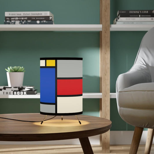 Retro Mondrian Inspired Multicolor Tabletop Lamp | lovevisionkarma.com