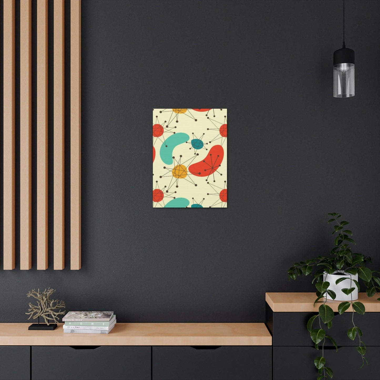 Retro 50s Atomic Burst and Boomerang Mid Century Mod Canvas Gallery Wrap | lovevisionkarma.com