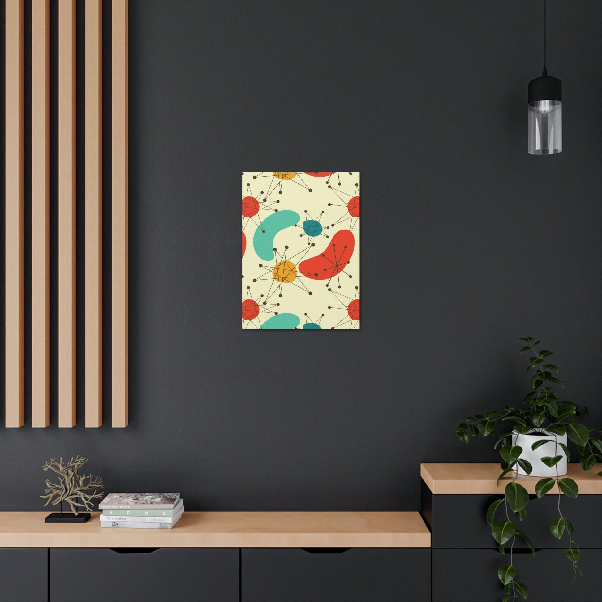 Retro 50s Atomic Burst and Boomerang Mid Century Mod Canvas Gallery Wrap | lovevisionkarma.com