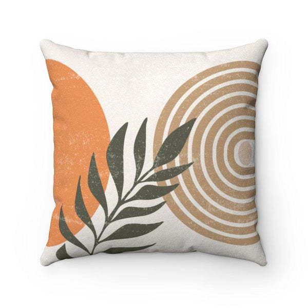 Boho Sun & Leaves Distressed Mid Century Multicolor Pillow | lovevisionkarma.com