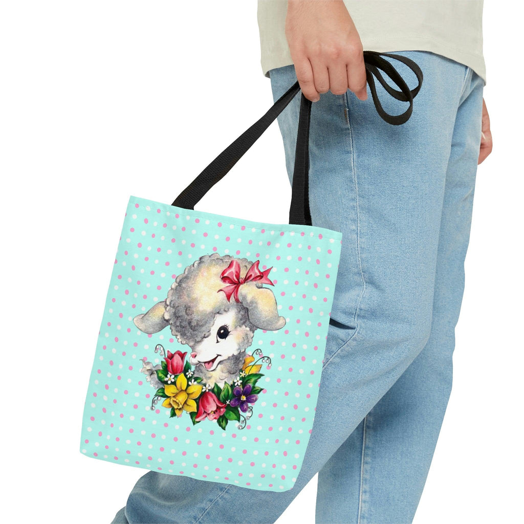 Retro Lamb Vintage Easter Kitsch Tote Bag