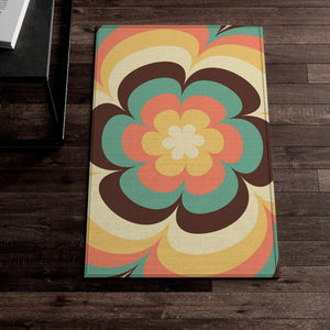 Retro 60s 70s Groovy Flower Burst Anti-Slip Rug | lovevisionkarma.com
