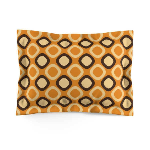 Retro Mod Squares Orange Mid Century Modern Pillow Sham | lovevisionkarma.com