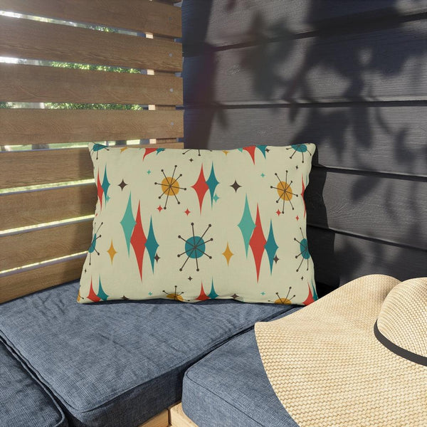 Atomic Burst & Diamond Retro 1950's MCM Outdoor Pillow | lovevisionkarma.com