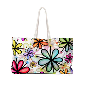 Cute Summer Flowers Multicolor Weekender Bag | lovevisionkarma.com