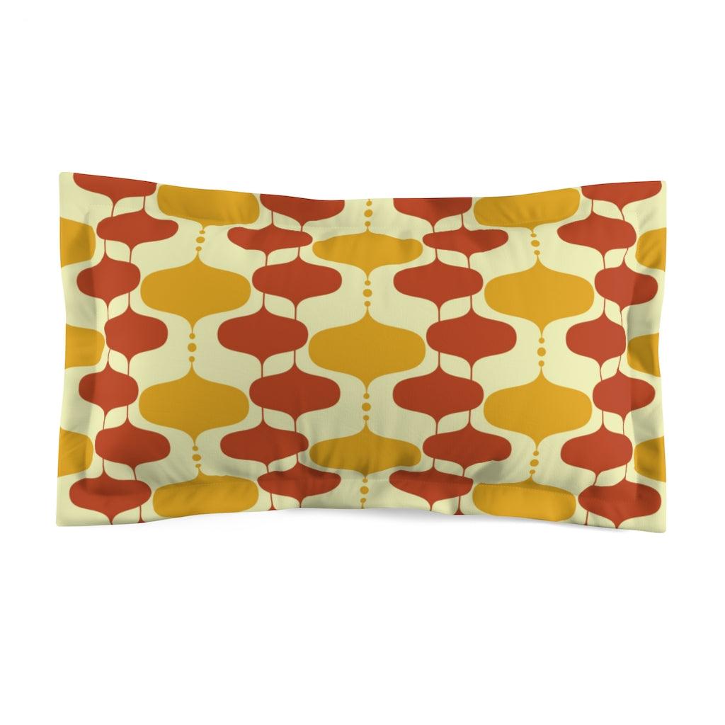 Retro Bulbs Mid Century Mustard & Orange Pillow Sham | lovevisionkarma.com