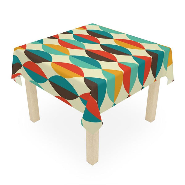 Retro Multicolor Ovals Mid Century Mod Tablecloth | lovevisionkarma.com