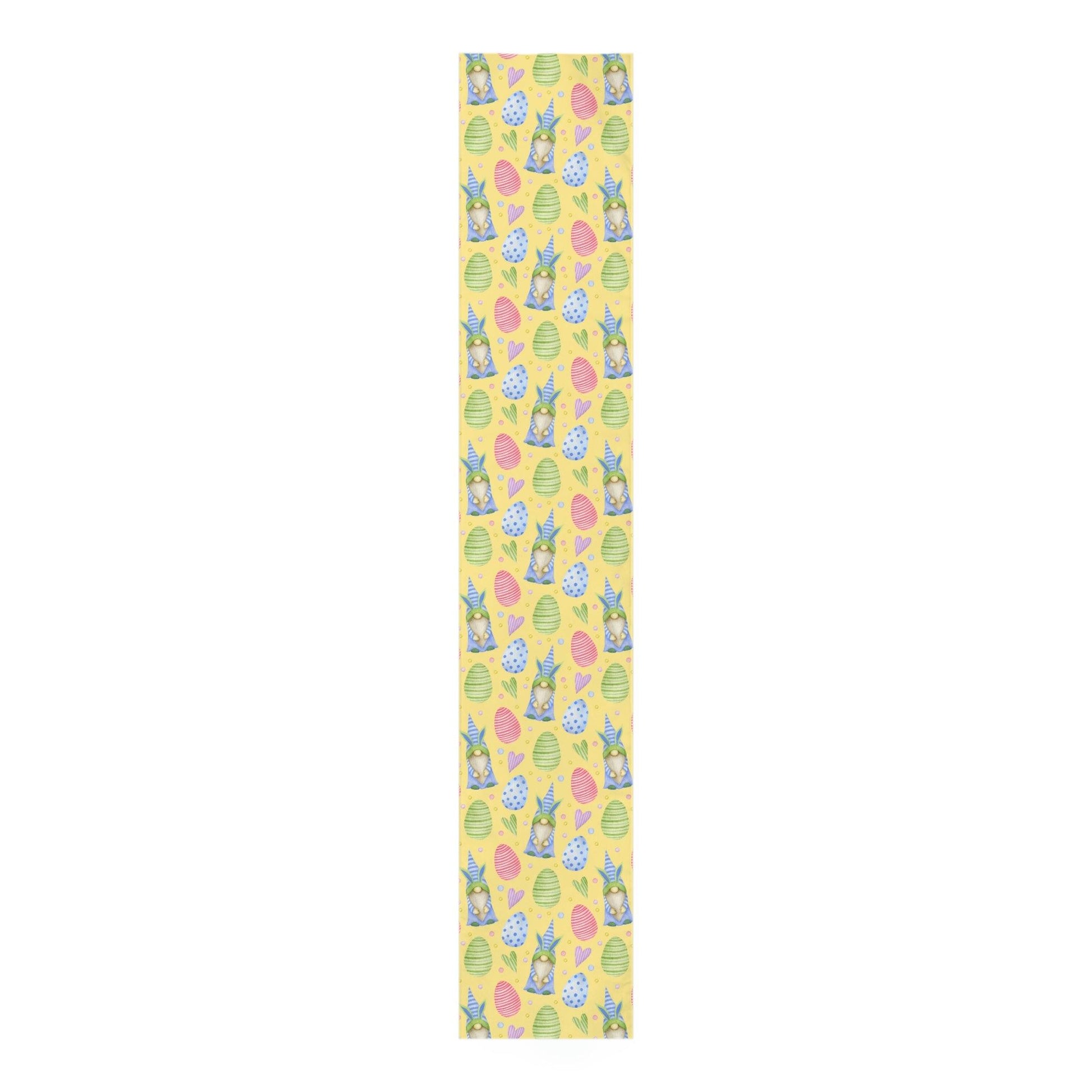 Easter Gnomes Wearing Bunny Hats Spring Colors Table Runner | lovevisionkarma.com