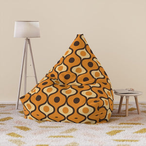 Retro Orange & Brown Geometric MCM Bean Bag Chair COVER | lovevisionkarma.com