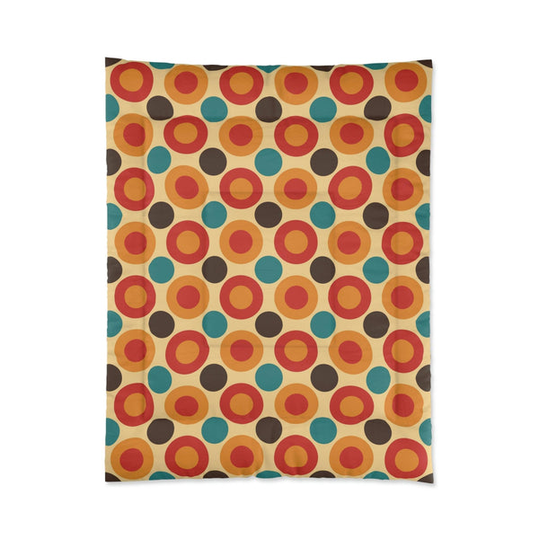 Retro 60s 70s Mod Circles Mid Century Multicolor Comforter | lovevisionkarma.com