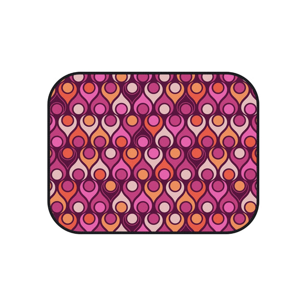 Groovy Mod, Retro Purple Magenta and Orange Car Mats (Set of 4) | lovevisionkarma.com