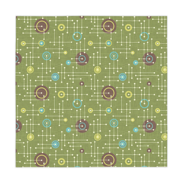 Retro 50s Eames Inspired MCM Lines Green Tablecloth | lovevisionkarma.com