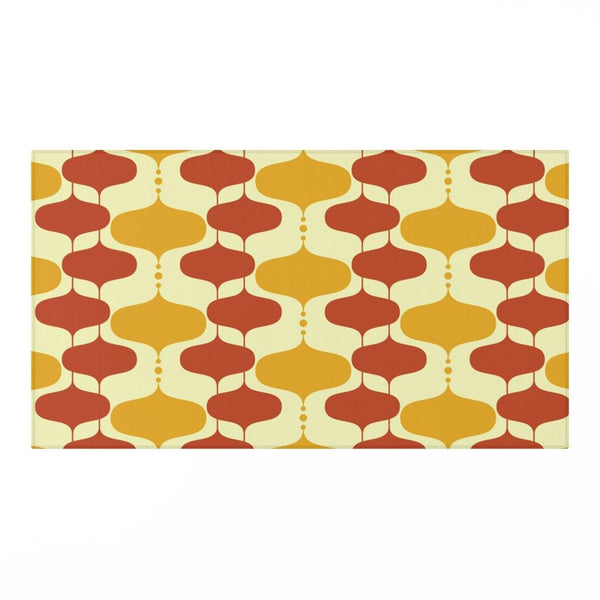 Retro Mid Century Modern Mustard & Orange Anti-Slip Accent Rug | lovevisionkarma.com
