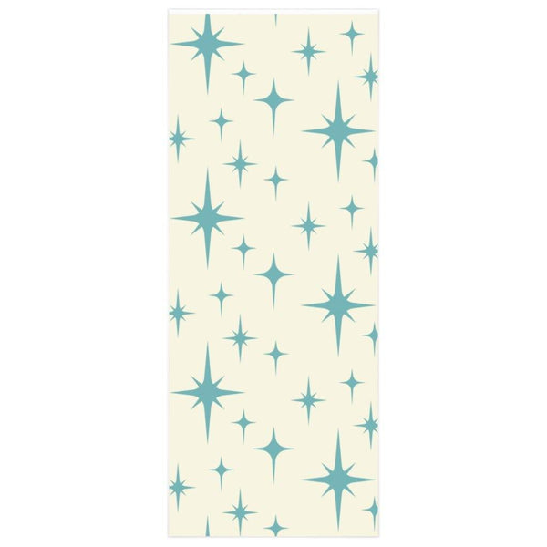 Retro Atomic Starburst MCM Off-White & Blue Gift Wrapping Paper | lovevisionkarma.com