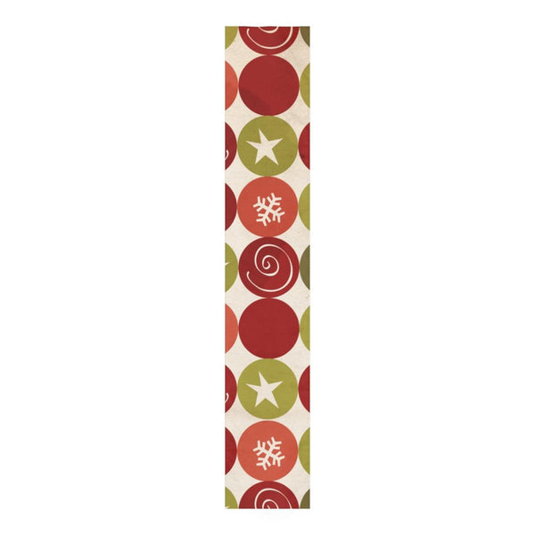 Retro 50's Atomic Burst MCM Red and Green Table Runner | lovevisionkarma.com