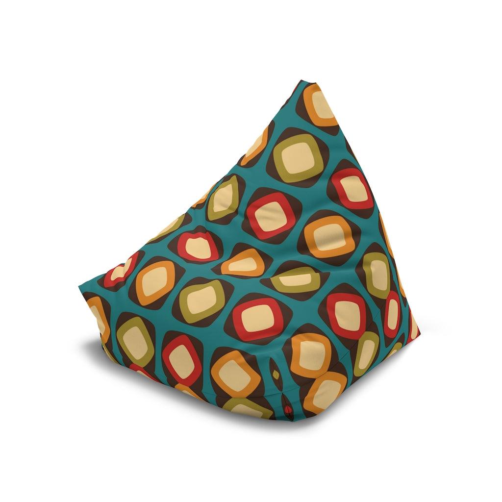 Retro Mod Squares Multicolor MCM Bean Bag Chair COVER | lovevisionkarma.com