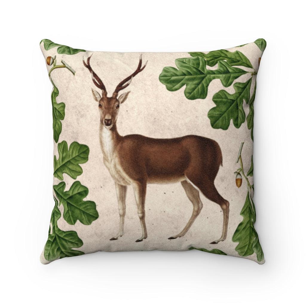 Vintage Buck Multicolor Woodland Pillow | lovevisionkarma.com