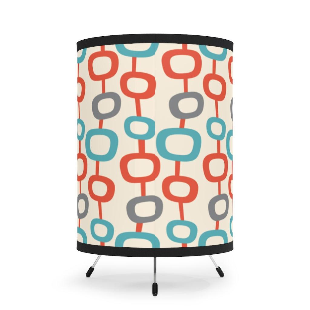 Mid Century Mod Geometric Blue, Orange & Gray Accent Lamp | lovevisionkarma.com
