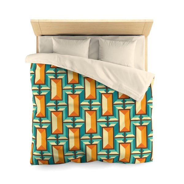Mid Century Modern Geo Jewel Multicolor Duvet Cover | lovevisionkarma.com