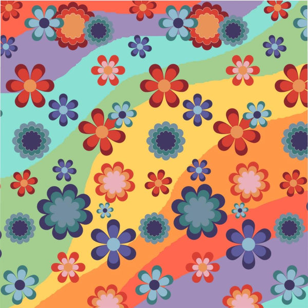 Groovy Boho Flowers Colorful Hippie MCM Duvet Cover | lovevisionkarma.com