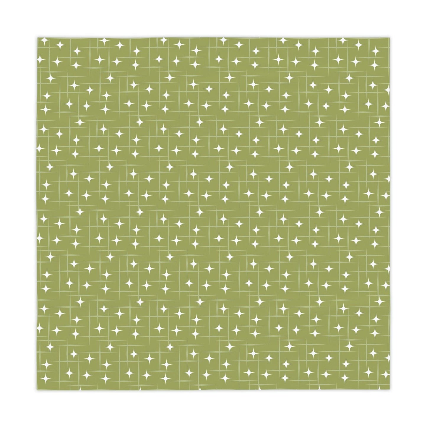 Retro Atomic Mini Starburst Mid Century Green Tablecloth | lovevisionkarma.com