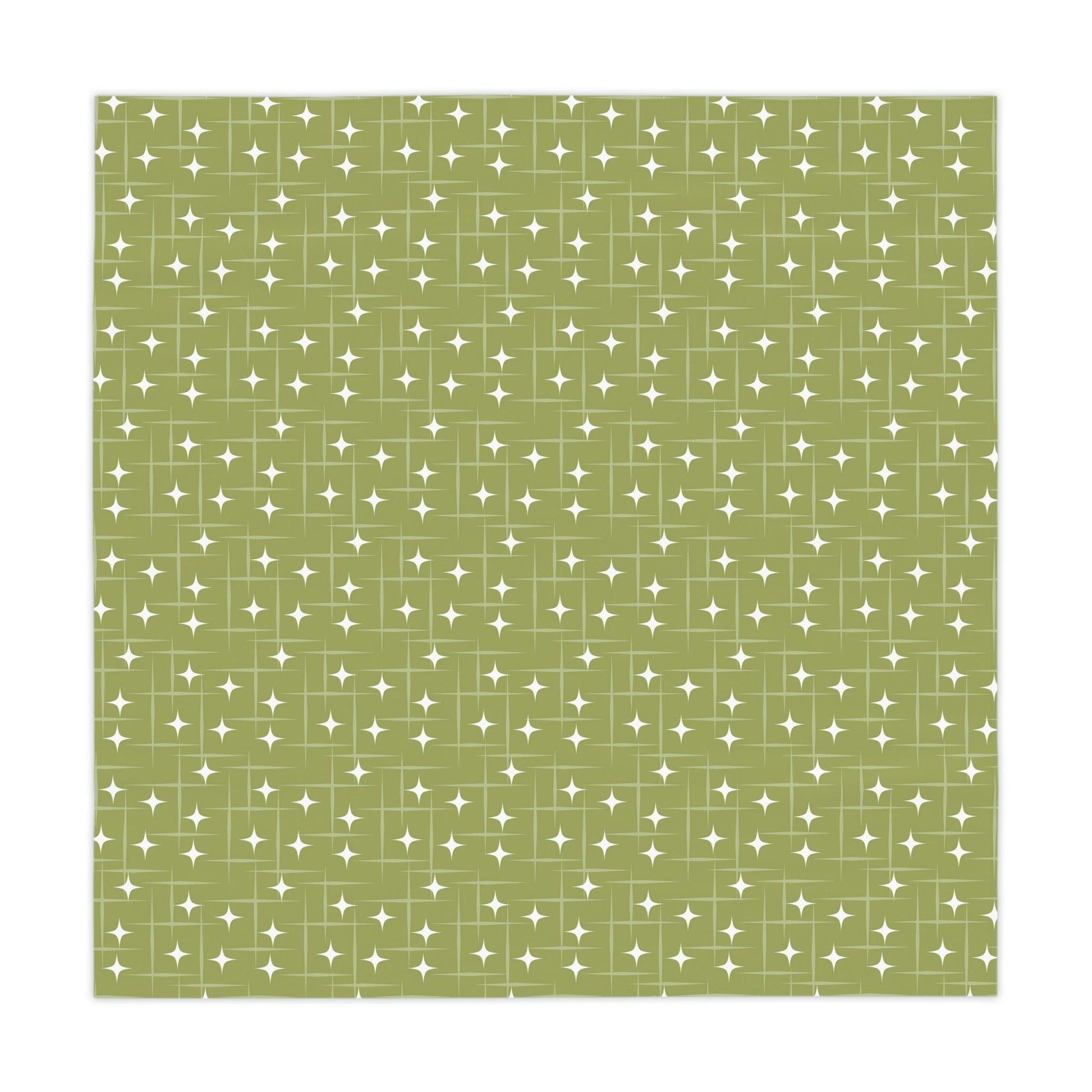 Retro Atomic Mini Starburst Mid Century Green Tablecloth | lovevisionkarma.com