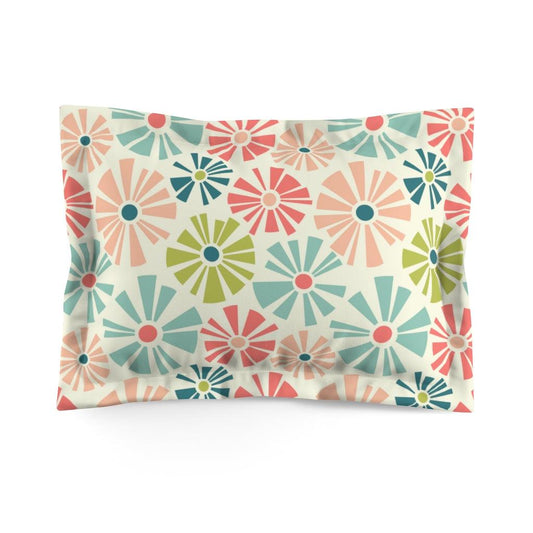 Retro Mod Flowers MCM Boho Multicolor Pillow Sham | lovevisionkarma.com