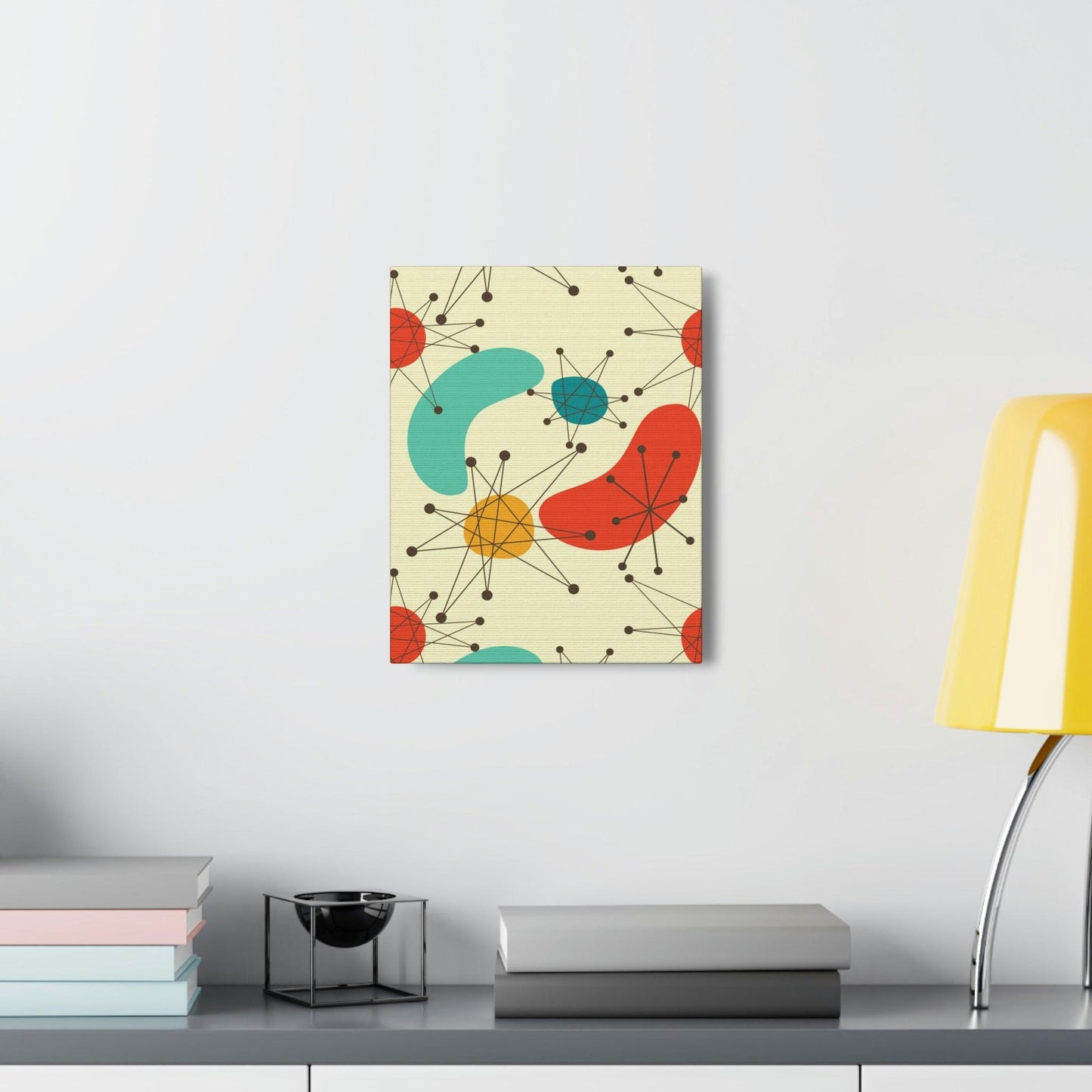 Retro 50s Atomic Burst and Boomerang Mid Century Mod Canvas Gallery Wrap | lovevisionkarma.com