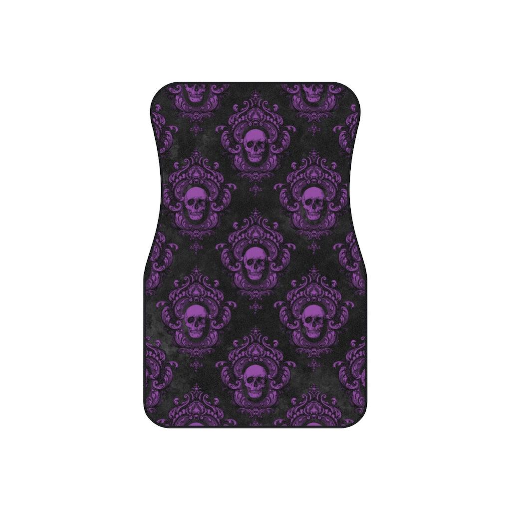 Glam Goth Skulls Purple & Black Car Mats (Set of 4) | lovevisionkarma.com