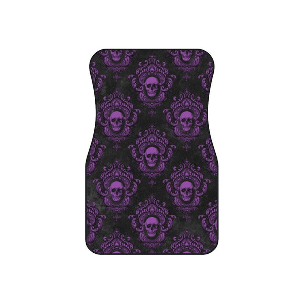 Glam Goth Skulls Purple & Black Car Mats (Set of 4) | lovevisionkarma.com