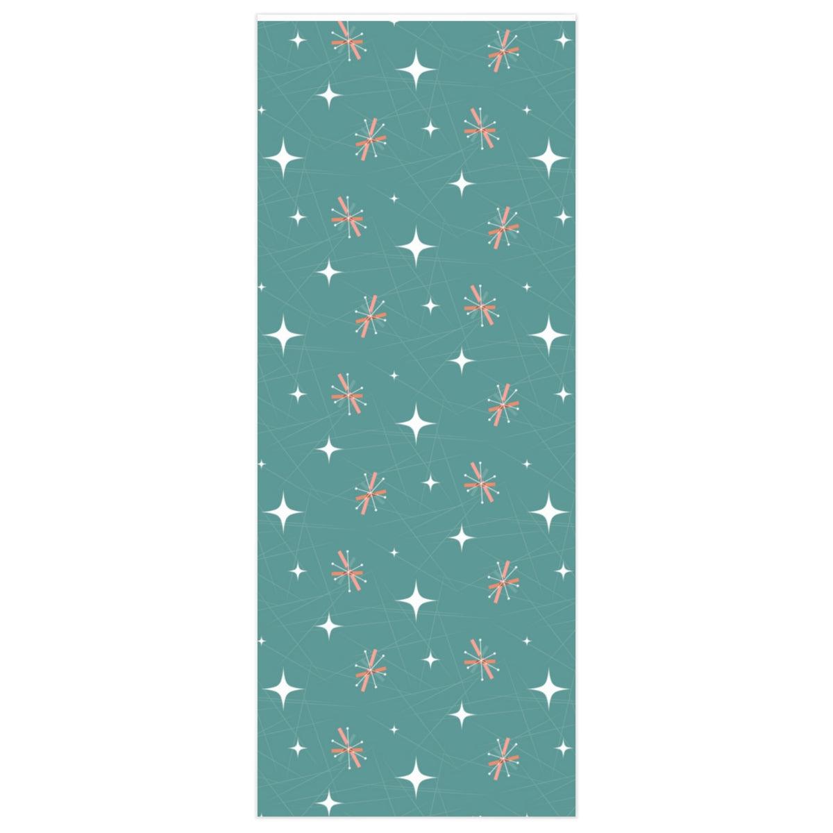 MCM Atomic Burst Pink & Turquoise Gift Wrapping Paper | lovevisionkarma.com