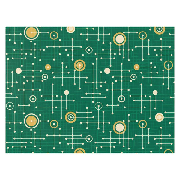 Mid Century Modern Abstract Geo Green Anti-Slip Area Rug | lovevisionkarma.com