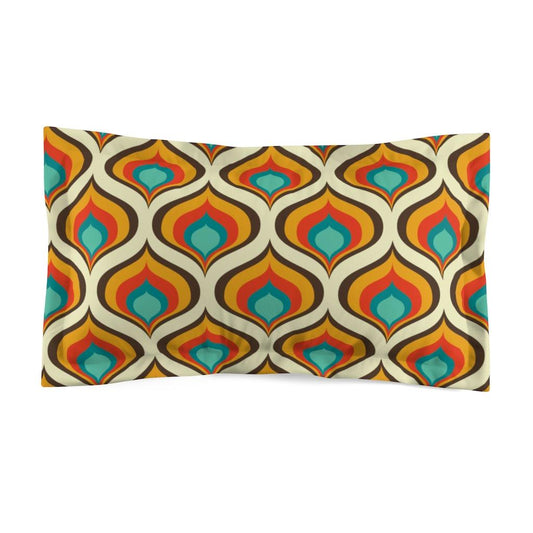 Retro Onion Orange & Blue Mid Century Modern Pillow Sham | lovevisionkarma.com