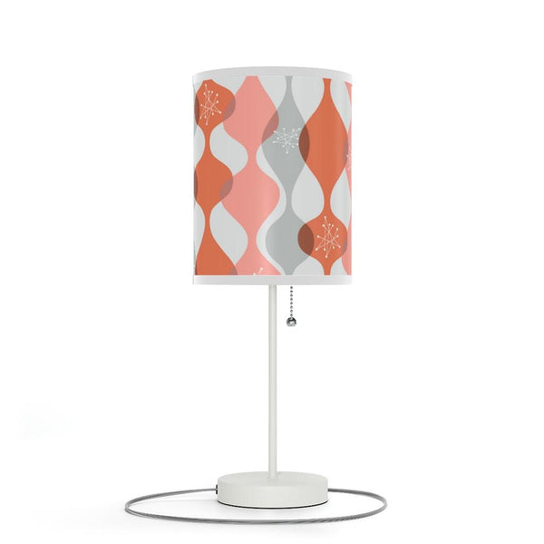 Mid Century Modern Pink Burst and Waves Tabletop Lamp | lovevisionkarma.com