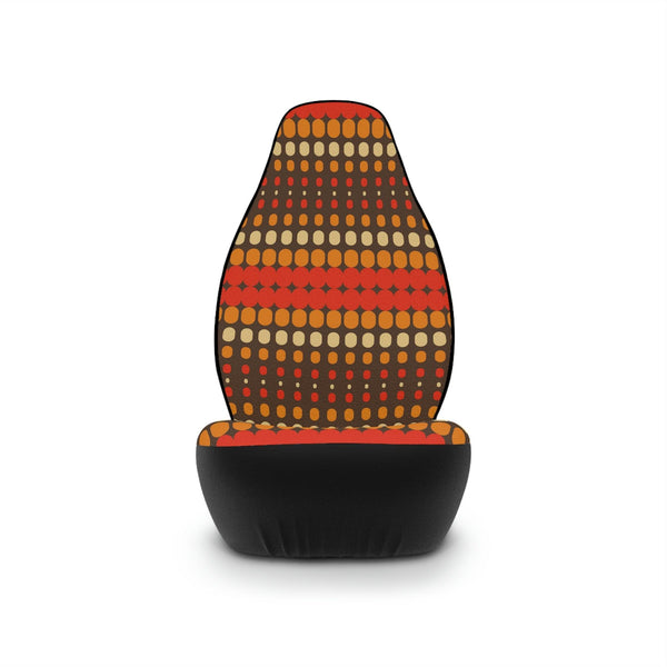 Retro 60s 70s Funky Mid Century Orange & Brown Car Seat Covers | lovevisionkarma.com