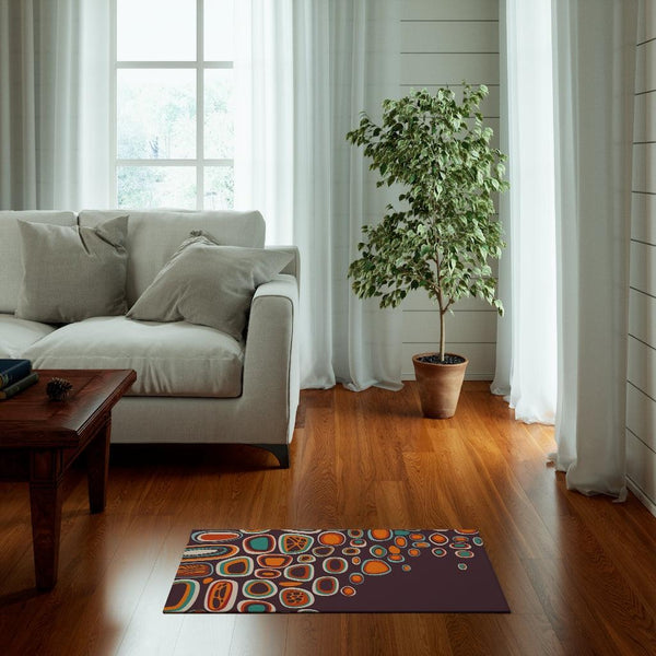 Retro 70s Groovy MCM Multicolor Anti-Slip Area Rug | lovevisionkarma.com