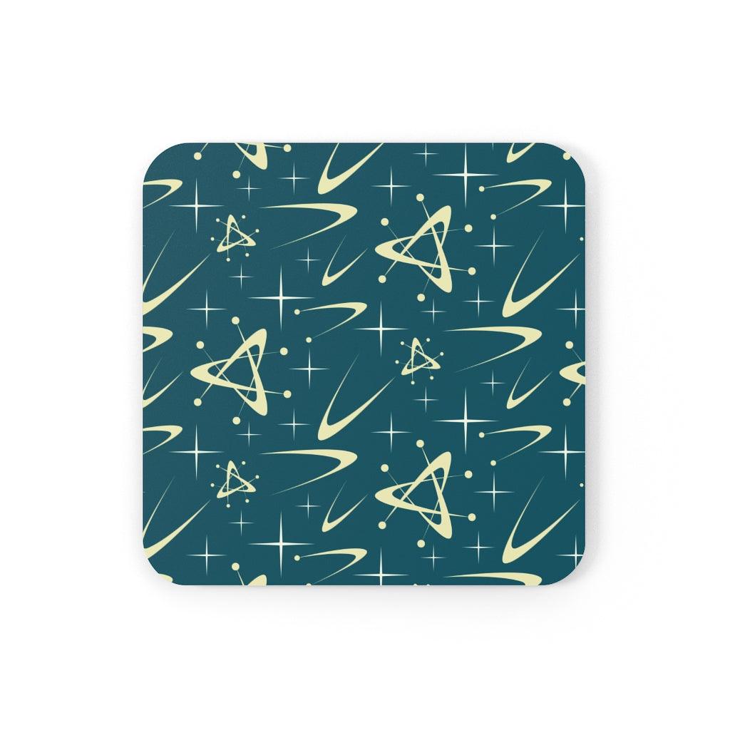 Retro Atomic Boomerang Blue Mid Century Coaster Set | lovevisionkarma.com