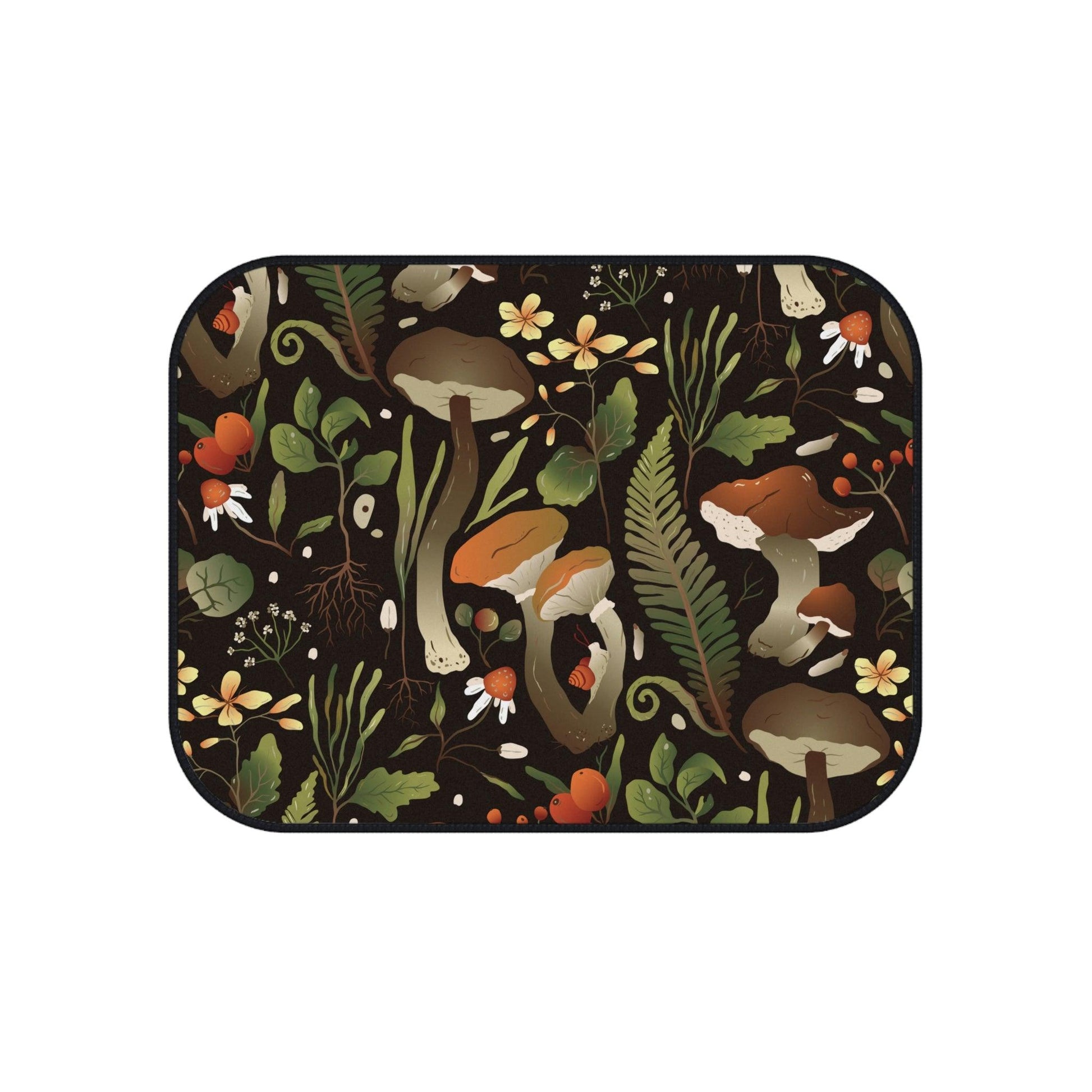 Boho Mushroom, Snail and Foliage Cottagecore Woodland Car Mats (Set of 4) | lovevisionkarma.com
